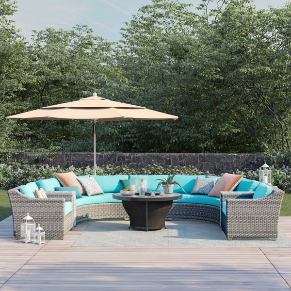 Sol 72 Outdoor Falmouth 8 Piece Sectional Seating Group with Cushions
